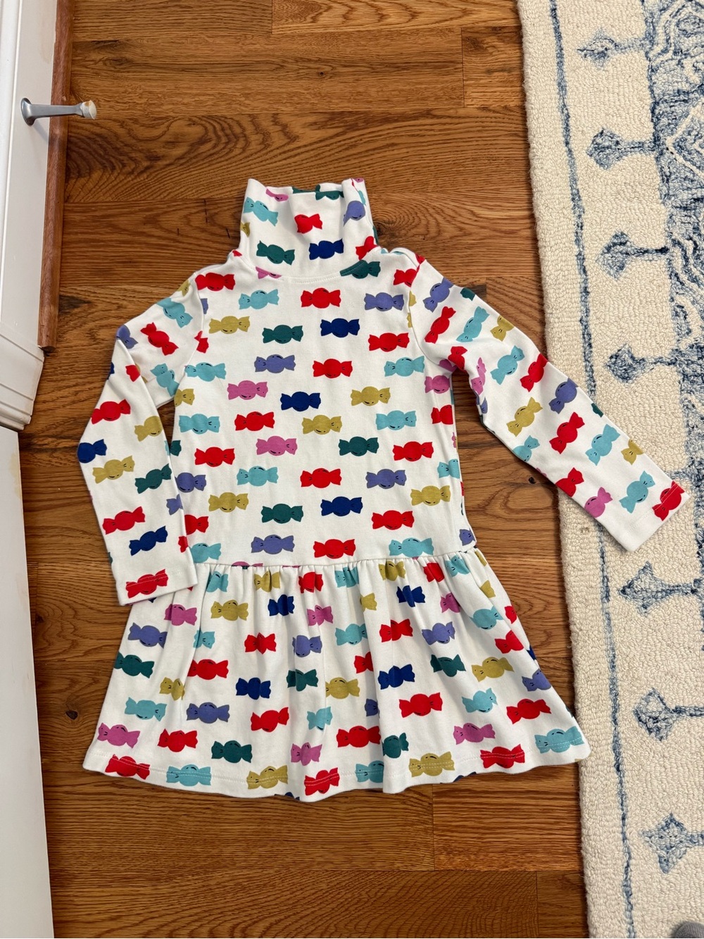 Hanna Andersson Girls Candy Wrapper Long Sleeve Turtleneck Dress Size 110 cm 5